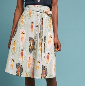 Anthropologie Sunbather Midi Skirt